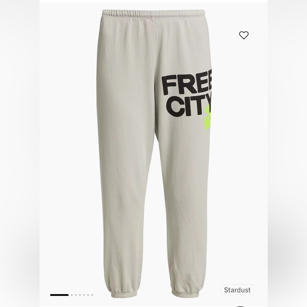 Free city logo cotton sweatpants in stardust